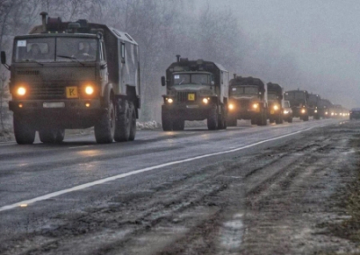 На Украине знаки «Колонна» на грузовиках ВC Белоруссии приняли за военные символы