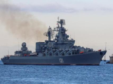 Пожар на крейсере «Москва» потушен. Корабль сохранил плавучесть