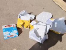 Гумпомощь по-украински: жителям Чернигова прислали пенопласт в пачках маргарина