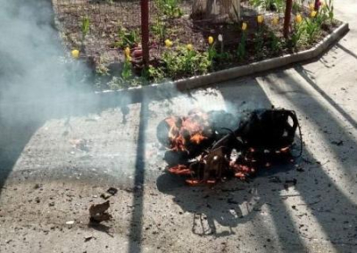 В центре Мелитополе взорвался заминированный скутер
