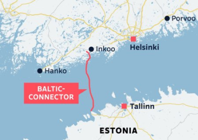 Из-за повреждённого газопровода между Финляндией и Эстонией цены на газ в Европе подскочили на 12%