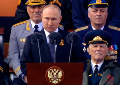 «За наших людей в Донбассе, за безопасность нашей Родины — России». Владимир Путин выступил перед парадом Победы в Москве