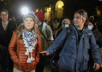 Грета Тунберг митингует в Грузии против Азербайджана и Запада